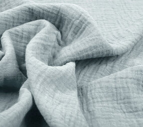 Oeko-Tex®  Double Gauze Fabric Blue Grey Oeko-Tex®  Double Gauze Fabric Blue Grey