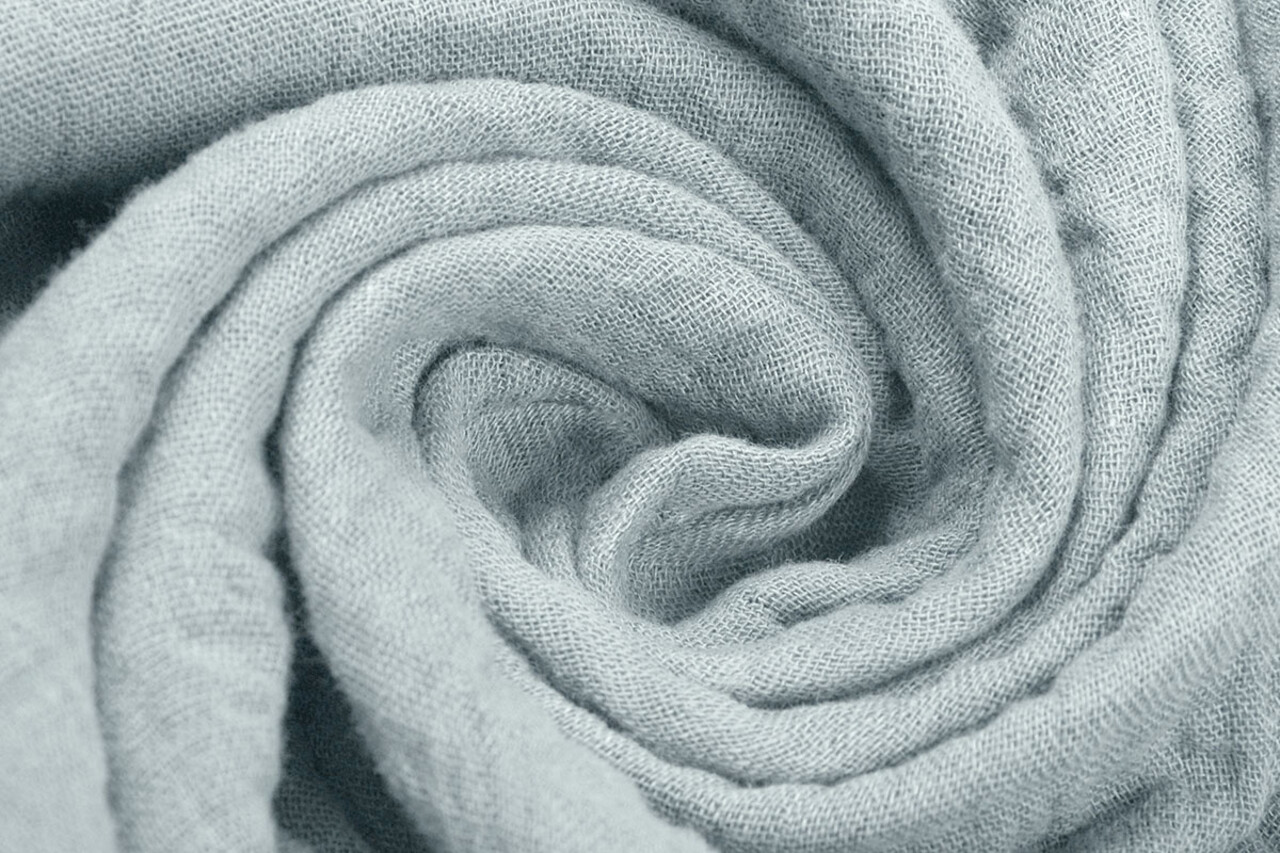 Oeko-Tex® Hydrofiel stof Blauw Grijs Oeko-Tex® Hydrofiel stof Blauw Grijs