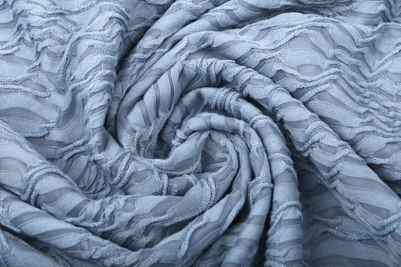 Jacquard Kant Jeans Blauw