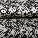 Digitale Stretch Cotone Spots Nero Bianco