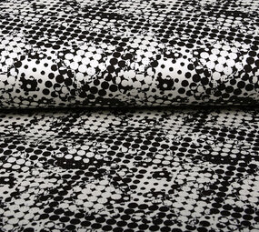 Digital Baumwoll Stretch Spots Schwarz Weiß Digital Baumwoll Stretch Spots Schwarz Weiß