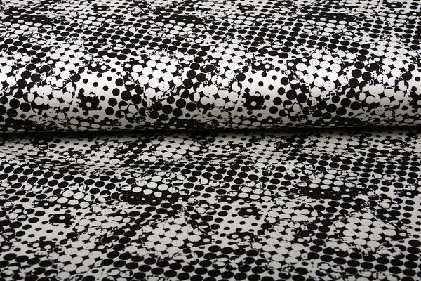 Digital Baumwoll Stretch Spots Schwarz Weiß Digital Baumwoll Stretch Spots Schwarz Weiß