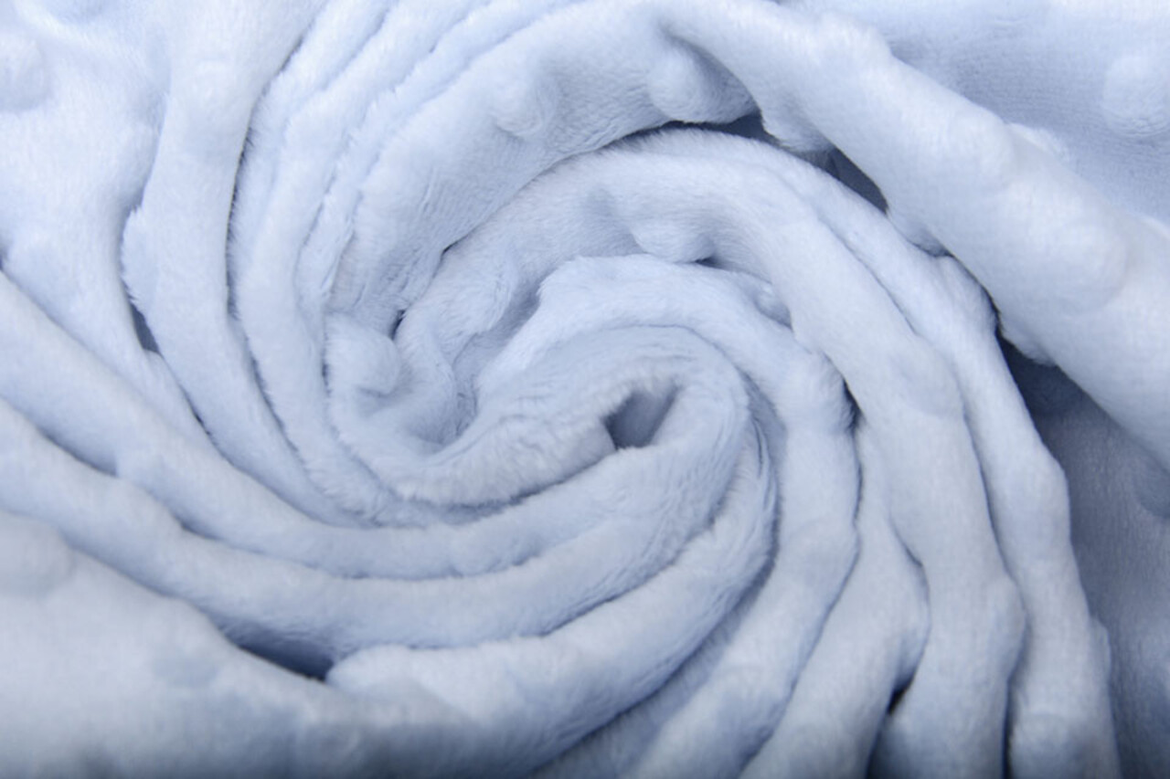 Minky Fleece Stoff Grau-Blau