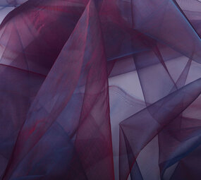 Organza Two-Tone Bordeaux-Blauw Organza Two-Tone Bordeaux-Blauw