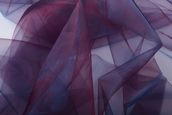 Organza Two-Tonalità Bordeaux-Blu Organza Two-Tonalità Bordeaux-Blu