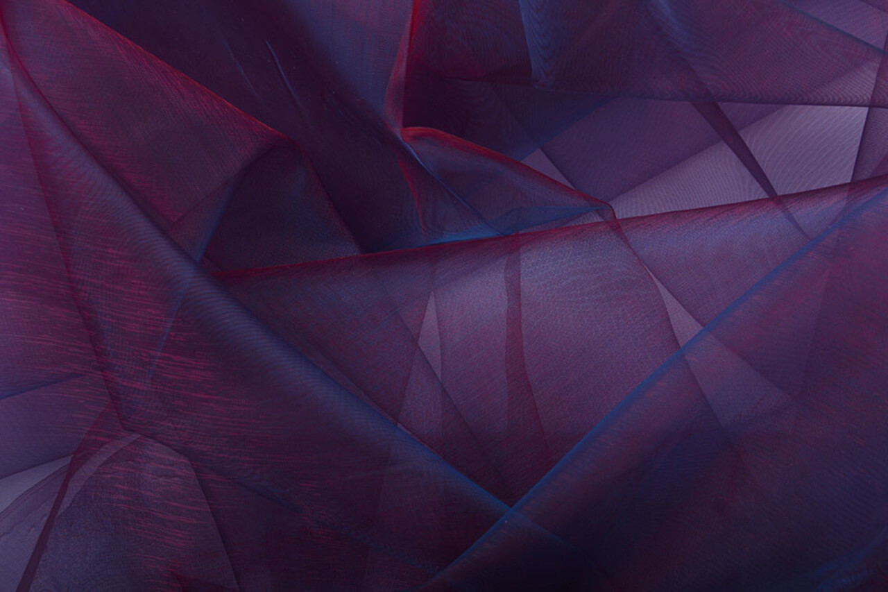 Organza Two-Tonalità Bordeaux-Blu Organza Two-Tonalità Bordeaux-Blu