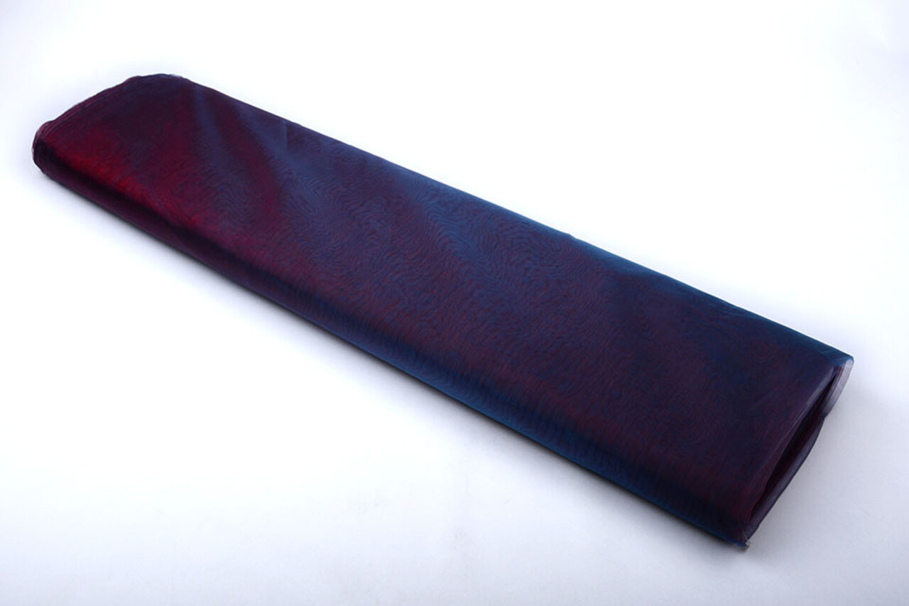 Organza Two-Tonalità Bordeaux-Blu Organza Two-Tonalità Bordeaux-Blu
