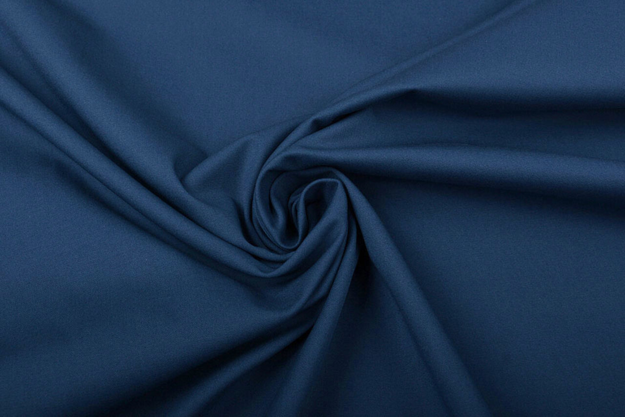 Stretch Katoen Donker Blauw
