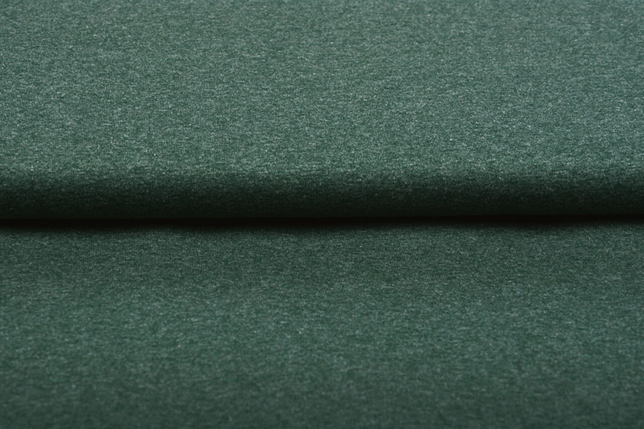 Oeko-Tex®  Jersey Stoff Baumwolle Dunkel Grün Melange Oeko-Tex®  Jersey Stoff Baumwolle Dunkel Grün Melange