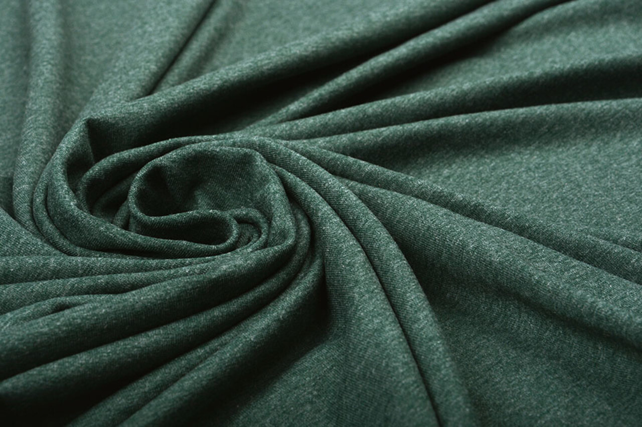 Oeko-Tex®  Jersey Stoff Baumwolle Dunkel Grün Melange Oeko-Tex®  Jersey Stoff Baumwolle Dunkel Grün Melange