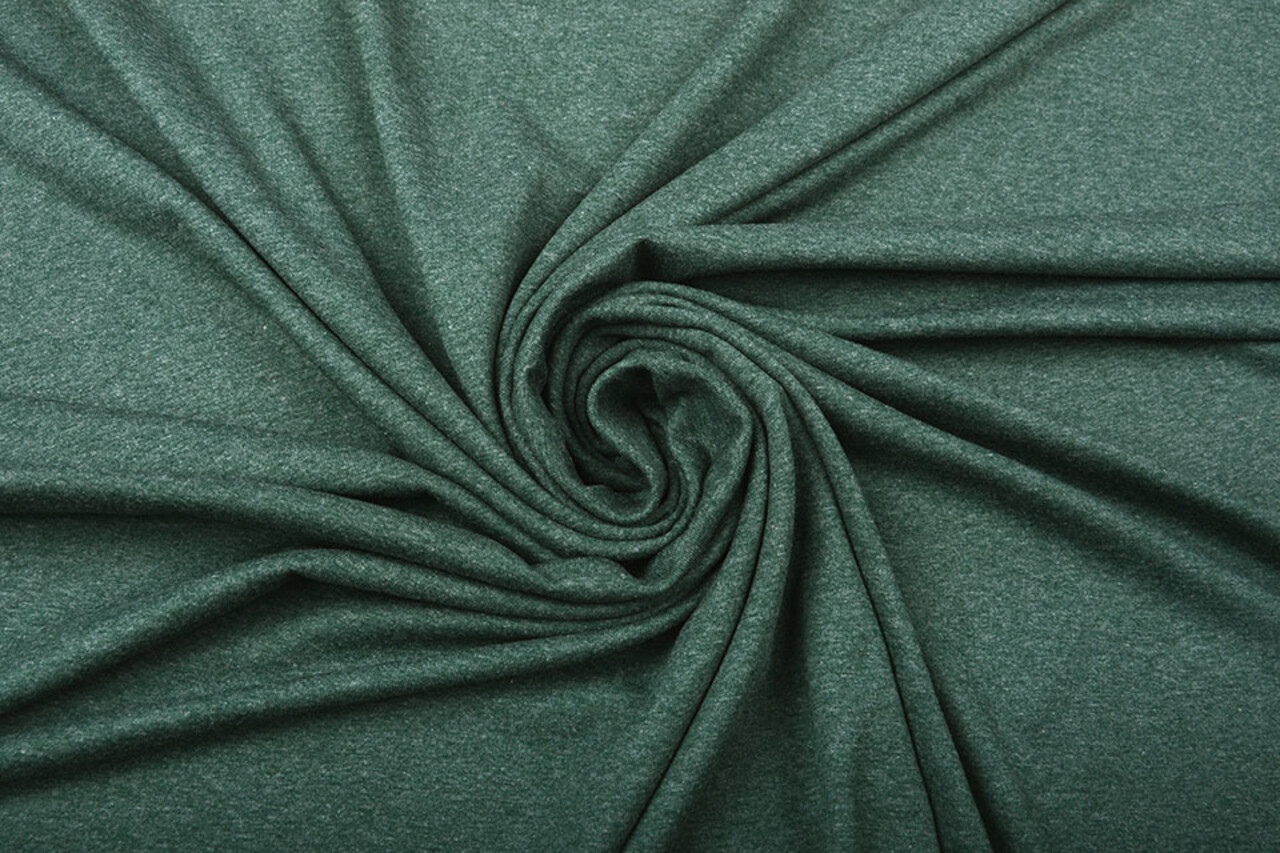 Oeko-Tex®  Cotton Jersey Donker Groen Melange Oeko-Tex®  Cotton Jersey Donker Groen Melange