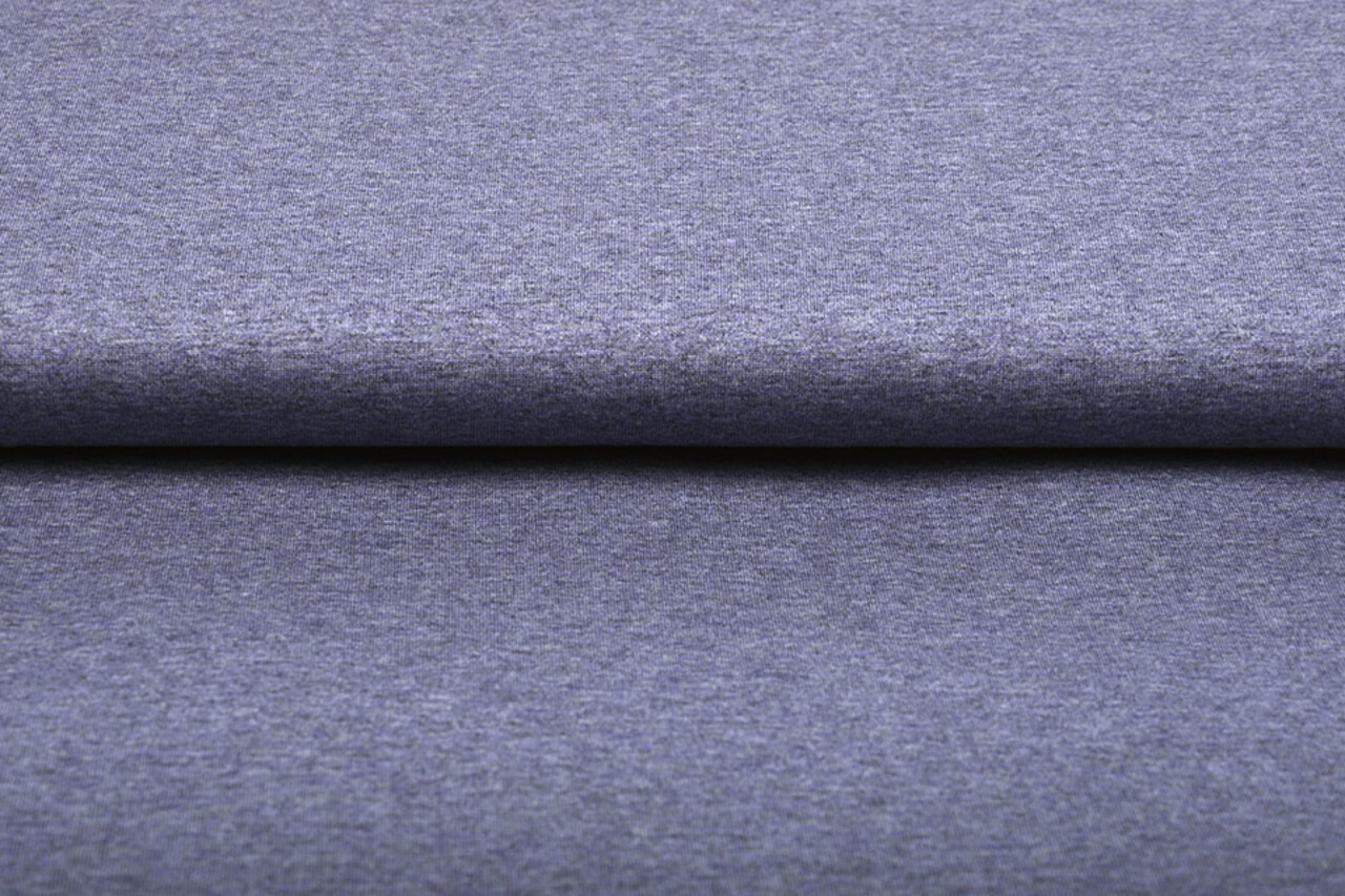 Oeko-Tex®  Jersey Stoff Baumwolle Dunkel Lila Melange