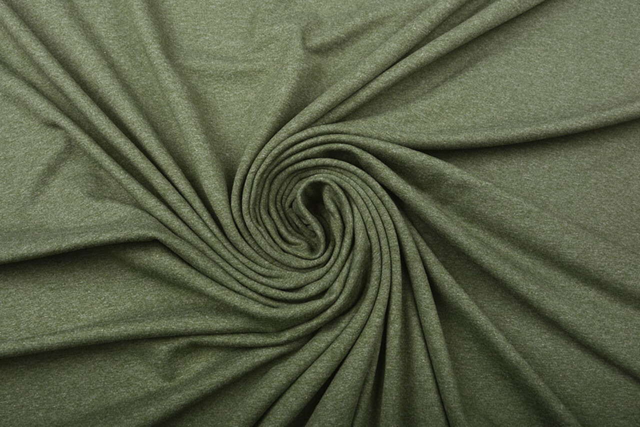 Oeko-Tex®  Jersey Stoff Baumwolle Armee Melange Oeko-Tex®  Jersey Stoff Baumwolle Armee Melange