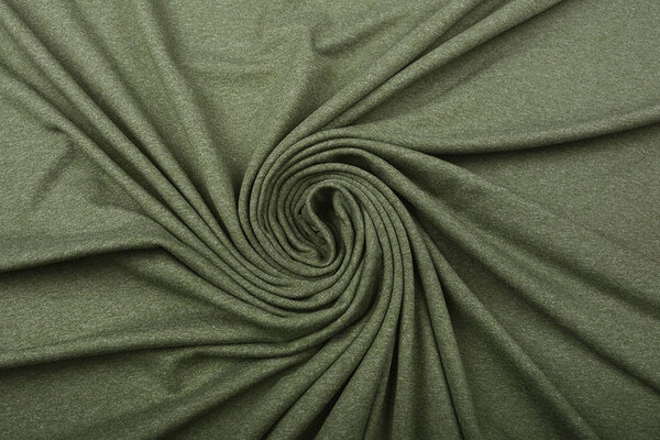 Oeko-Tex®  Jersey Stoff Baumwolle Armee Melange Oeko-Tex®  Jersey Stoff Baumwolle Armee Melange
