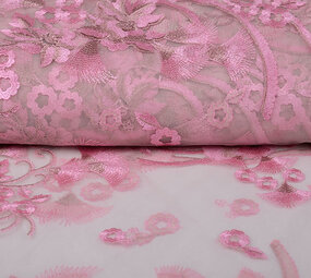 Mesh Geborduurd Kipas Roze Mesh Geborduurd Kipas Roze