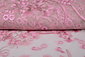 Mesh Embroidered Kipas Pink