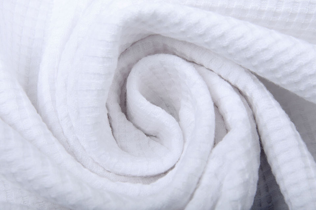 Oeko-Tex® Baby Jersey Waffle Pique Fabric White Oeko-Tex® Baby Jersey Waffle Pique Fabric White