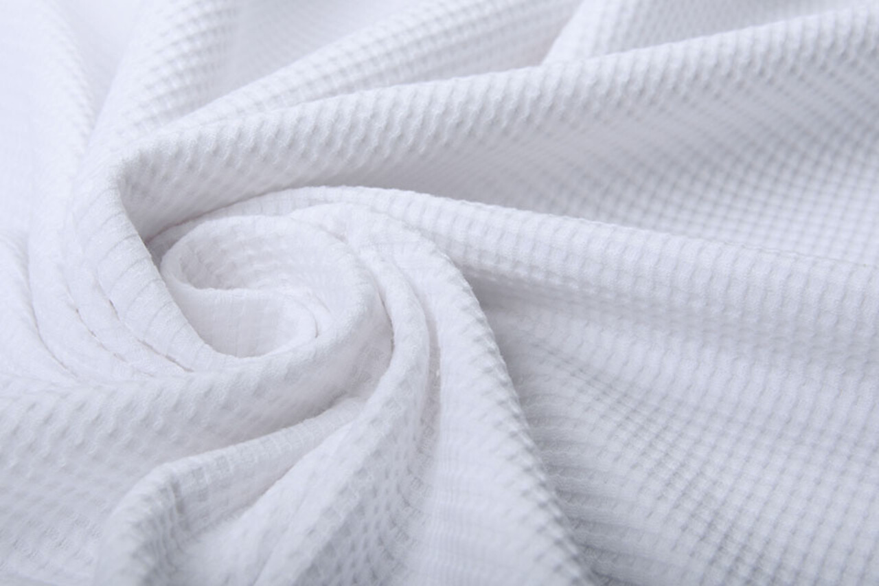 Oeko-Tex®  Baby Jersey Waffle Pique Fabric White
