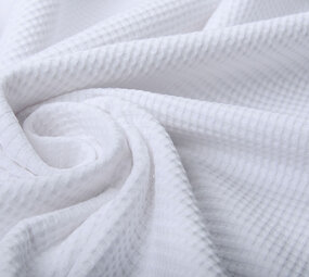 Oeko-Tex®  Baby Jersey Waffelpiqué Baumwolle Weiß