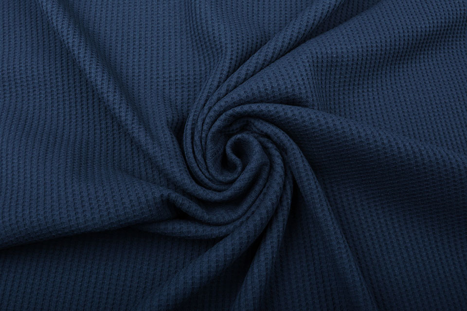 Oeko-Tex®  Baby Jersey Waffelpiqué Baumwolle Marine Blau