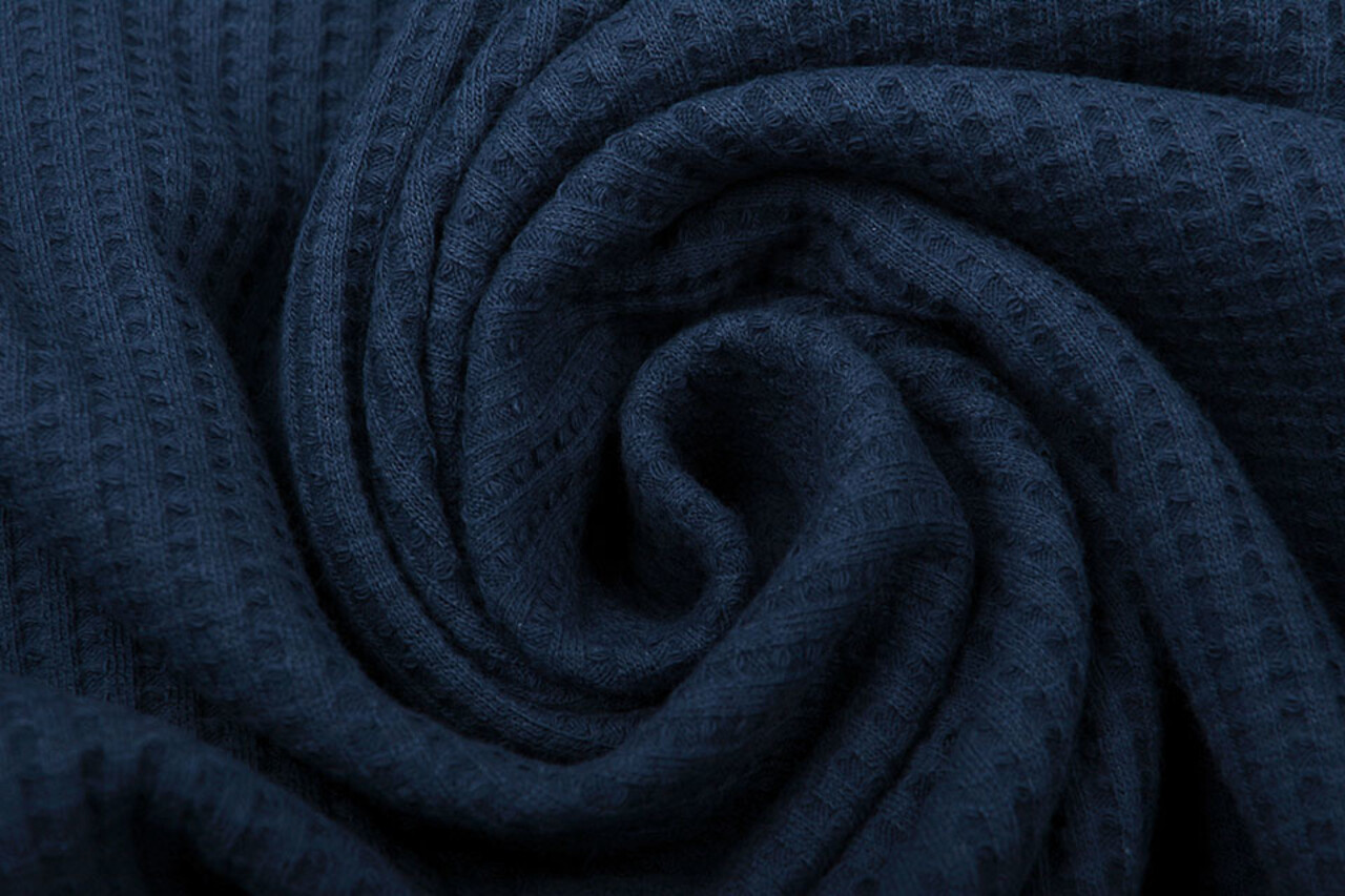 Oeko-Tex® Baby Jersey Wafel Katoen Marine Blauw Oeko-Tex® Baby Jersey Wafel Katoen Marine Blauw