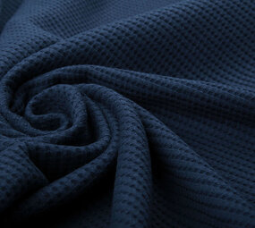 Oeko-Tex®  Baby Jersey Wafel Katoen Marine Blauw Oeko-Tex®  Baby Jersey Wafel Katoen Marine Blauw