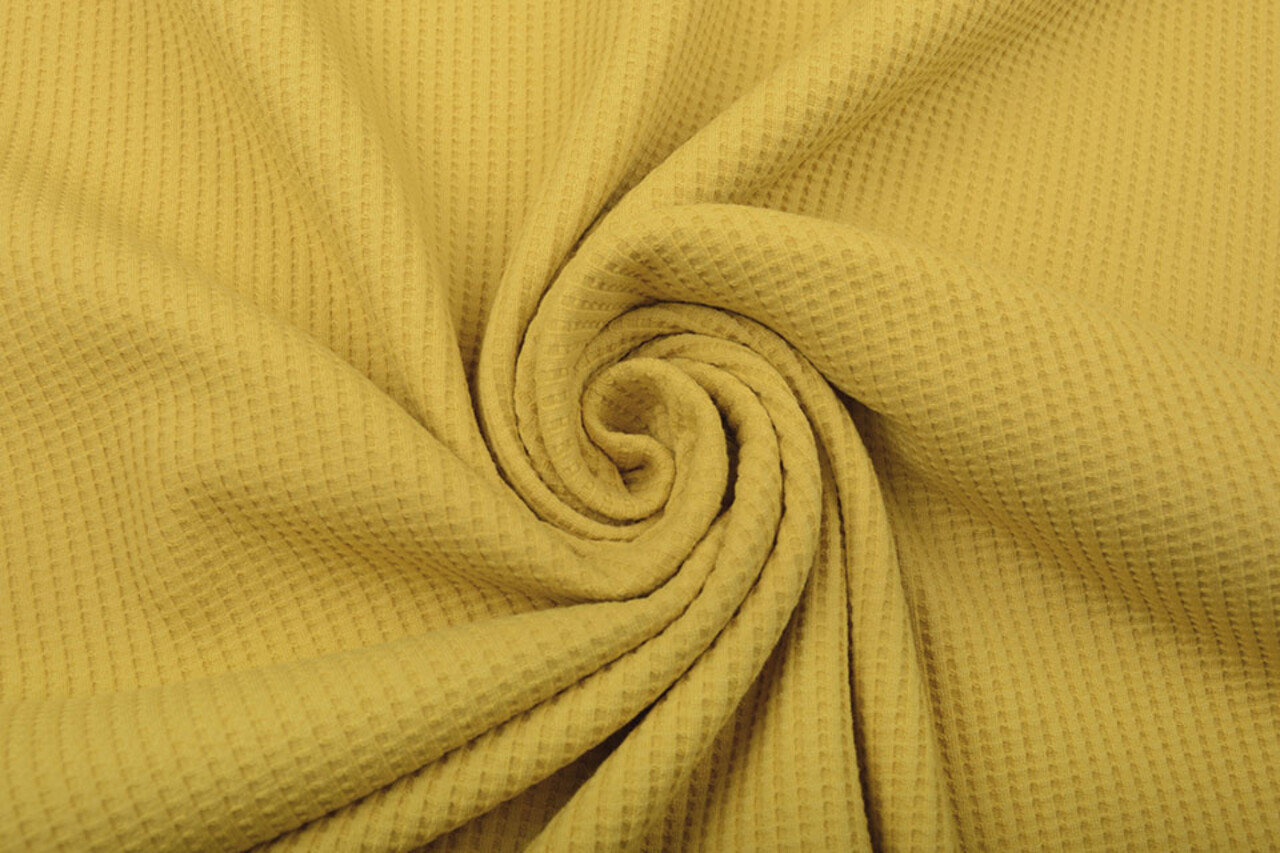 Oeko-Tex® Baby Jersey Nido de Abeja Algodón Ocre Amarillo Oeko-Tex® Baby Jersey Nido de Abeja Algodón Ocre Amarillo