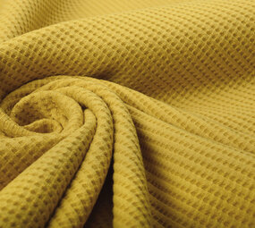 Oeko-Tex®  Baby Jersey Waffelpiqué Baumwolle Ocker Gelb