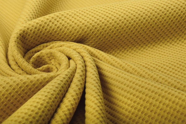 Oeko-Tex®  Baby Jersey Waffelpiqué Baumwolle Ocker Gelb