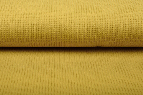 Oeko-Tex®  Baby Jersey Waffelpiqué Baumwolle Ocker Gelb