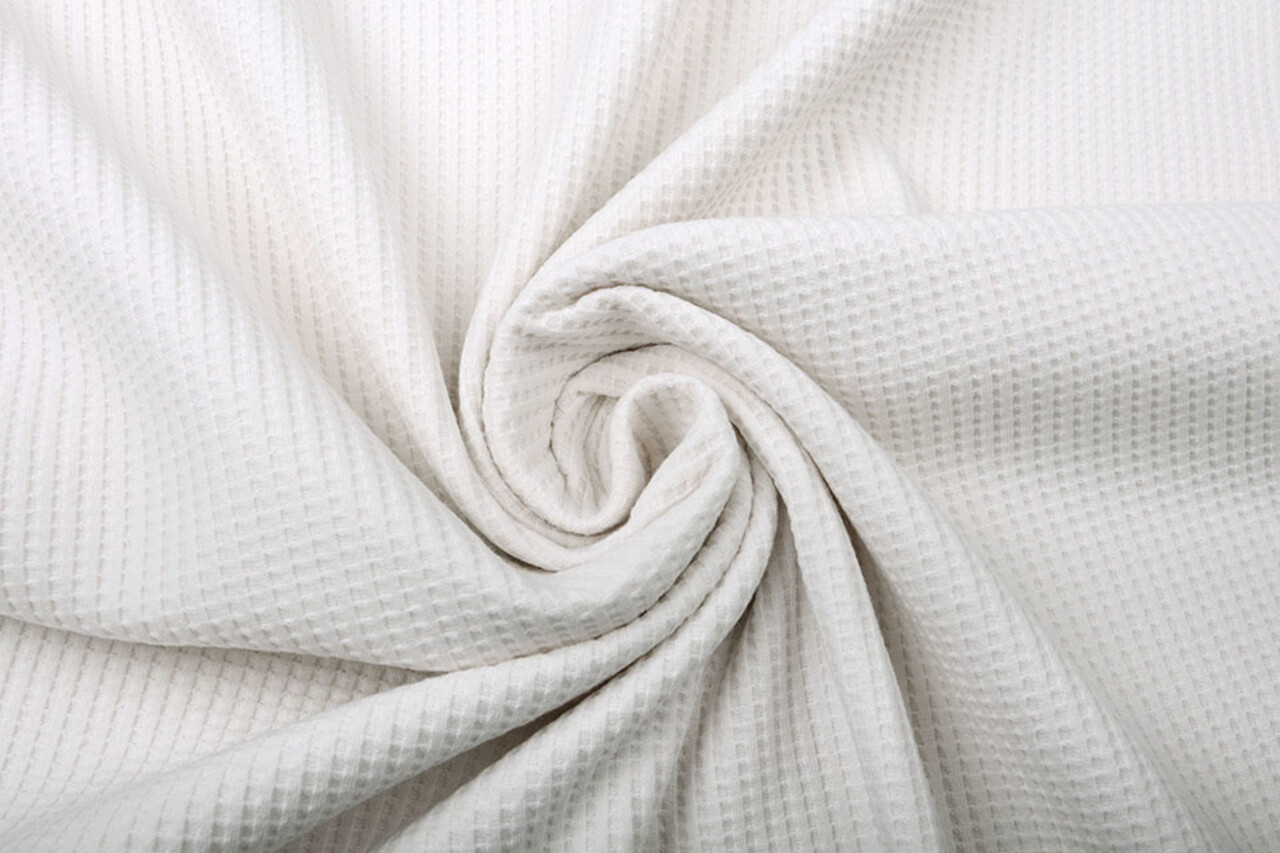 Oeko-Tex®  Baby Jersey Waffle Pique Fabric Creme Oeko-Tex®  Baby Jersey Waffle Pique Fabric Creme