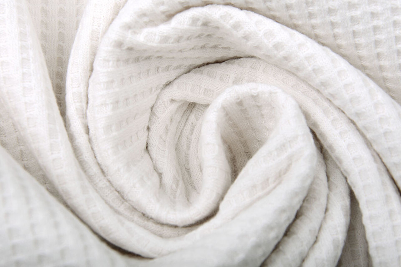 Oeko-Tex®  Baby Jersey Waffelpiqué Baumwolle Creme Oeko-Tex®  Baby Jersey Waffelpiqué Baumwolle Creme