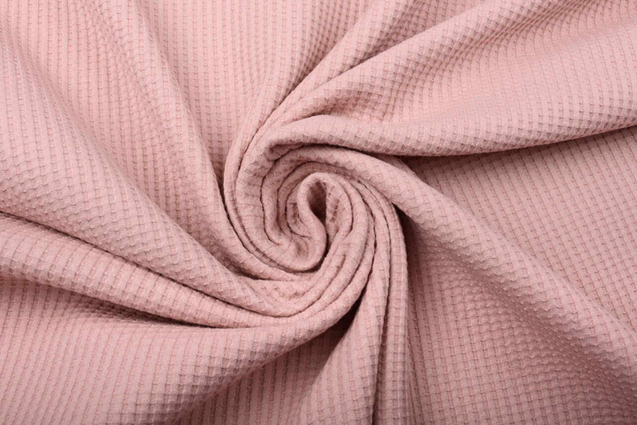 Oeko-Tex®  Layette Jersey Nid d’Abeille Coton Rose Poudré