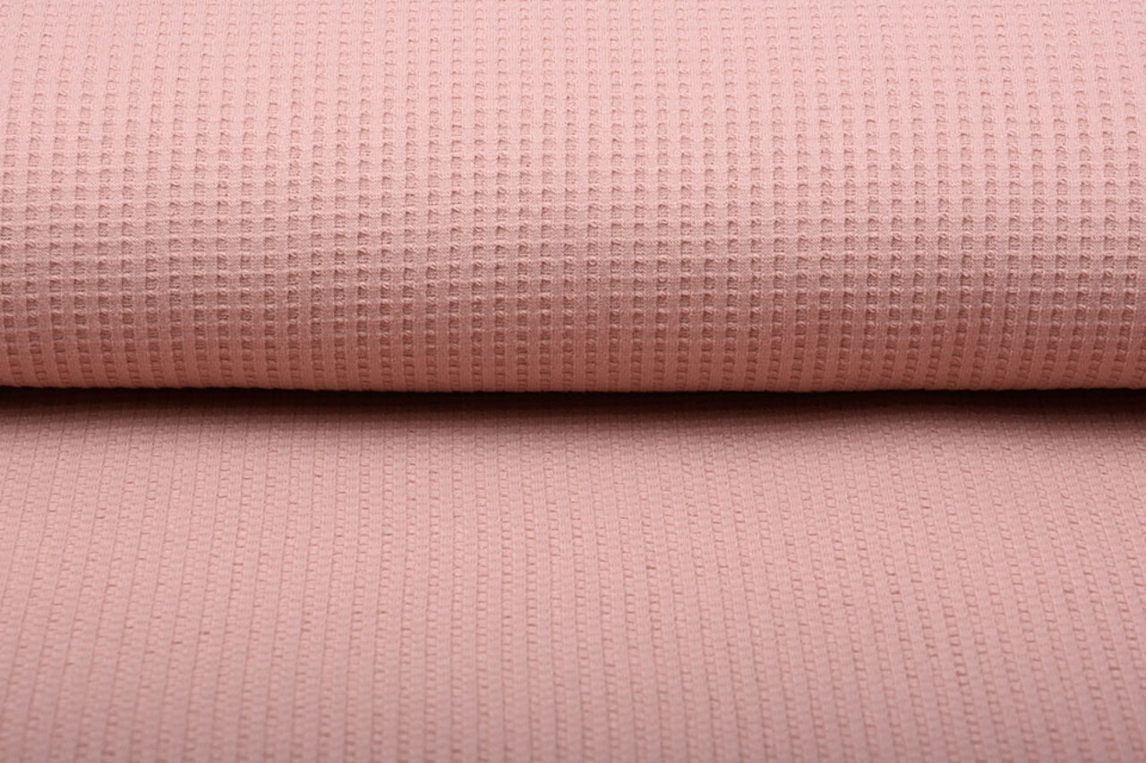 Oeko-Tex®  Baby Jersey Wafel Katoen Poeder Roze Oeko-Tex®  Baby Jersey Wafel Katoen Poeder Roze