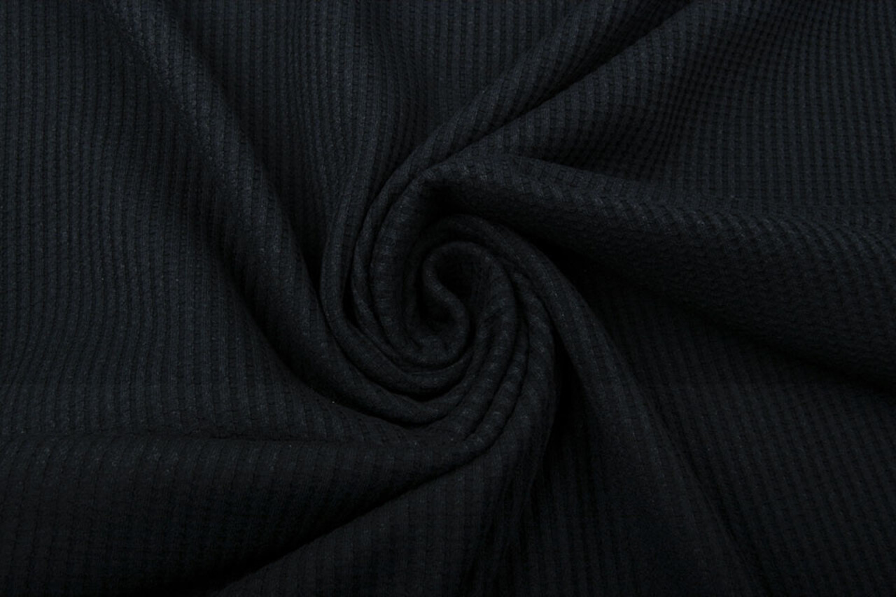 Oeko-Tex®  Baby Jersey Wafel Katoen Zwart