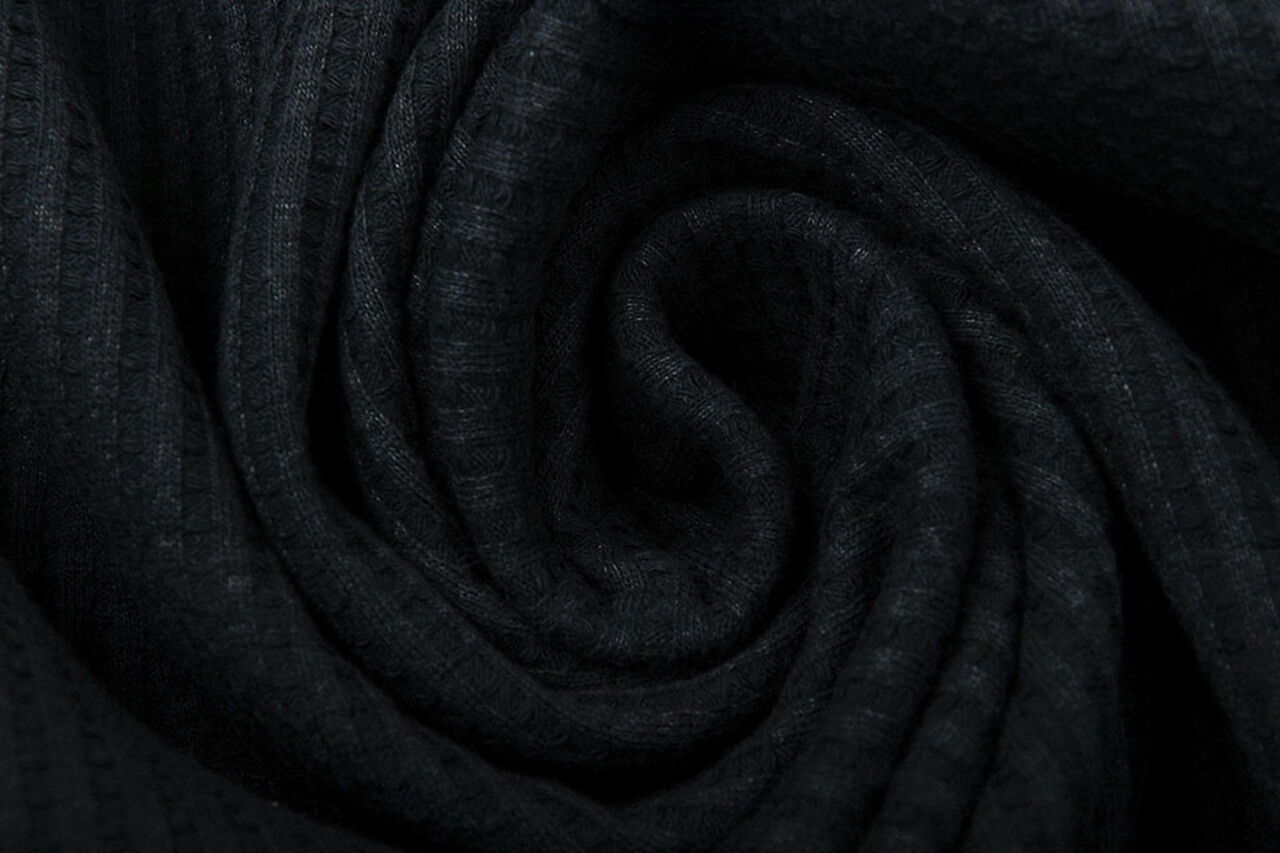 Oeko-Tex®  Baby Jersey Waffle Pique Fabric Black Oeko-Tex®  Baby Jersey Waffle Pique Fabric Black