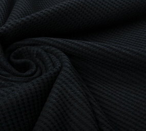 Oeko-Tex®  Baby Jersey Waffle Pique Fabric Black Oeko-Tex®  Baby Jersey Waffle Pique Fabric Black