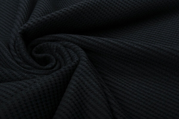 Oeko-Tex®  Baby Jersey Waffelpiqué Baumwolle Schwarz Oeko-Tex®  Baby Jersey Waffelpiqué Baumwolle Schwarz