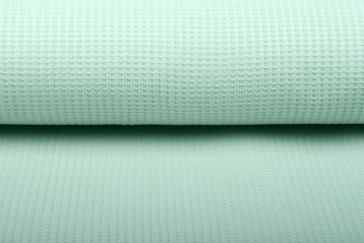 Oeko-Tex®  Baby Jersey Waffle Pique Fabric Light Old Green Oeko-Tex®  Baby Jersey Waffle Pique Fabric Light Old Green