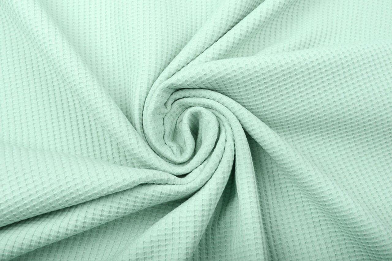 Oeko-Tex®  Baby Jersey Waffle Pique Fabric Light Old Green Oeko-Tex®  Baby Jersey Waffle Pique Fabric Light Old Green