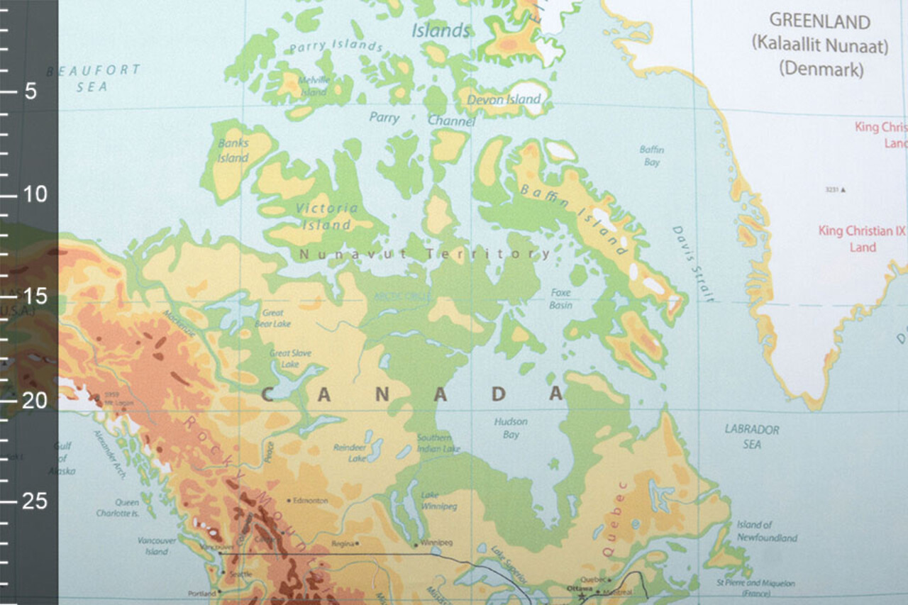 Digitaal Paneel Stretch Katoen Wereldkaart Oud Groen