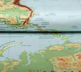 Digital Panel Stretch Cotton World Map Old Green Digital Panel Stretch Cotton World Map Old Green