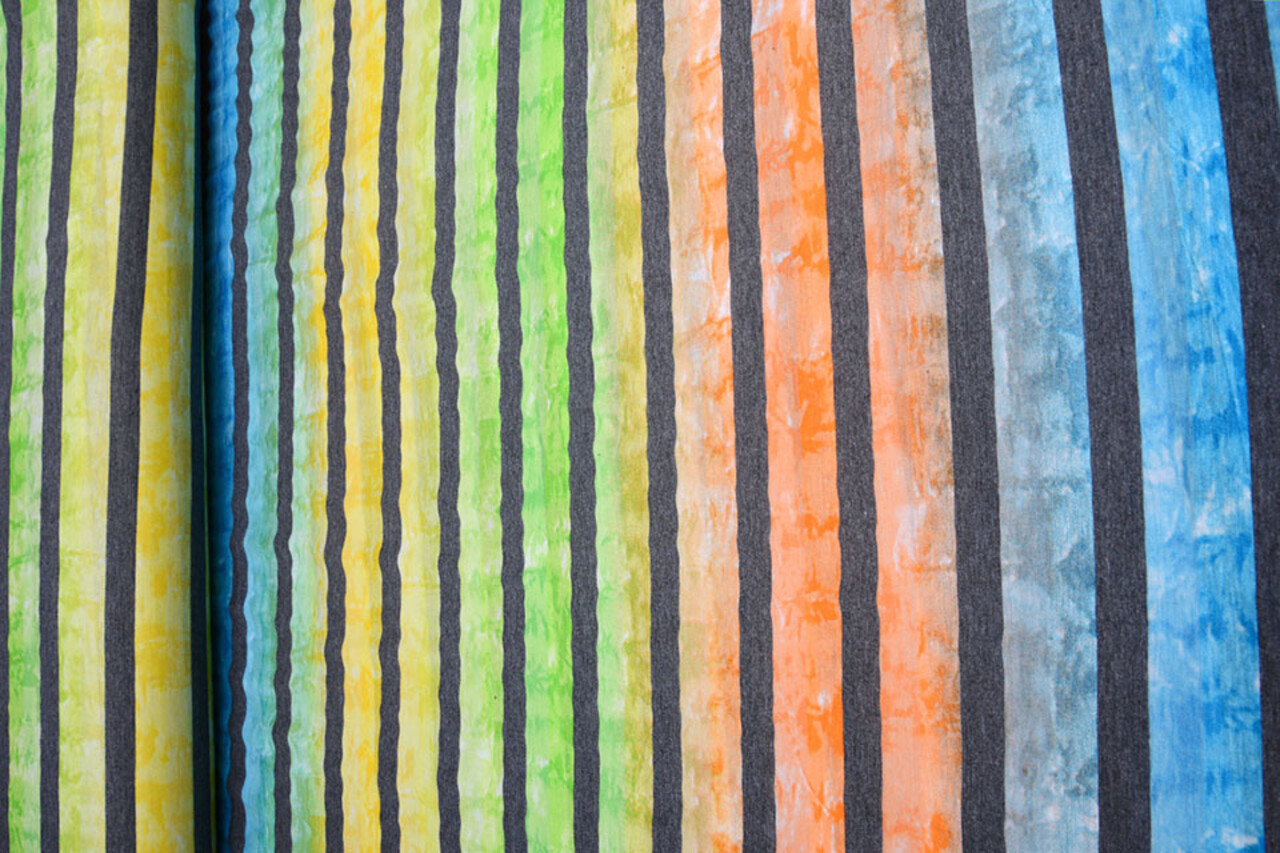Jersey Viscose Grote Streep Multicolor 5