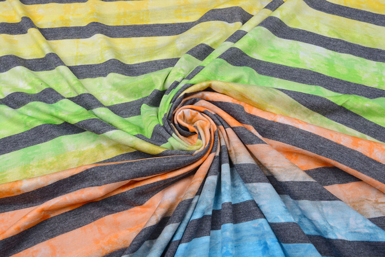 Jersey Viscose Grote Streep Multicolor 5