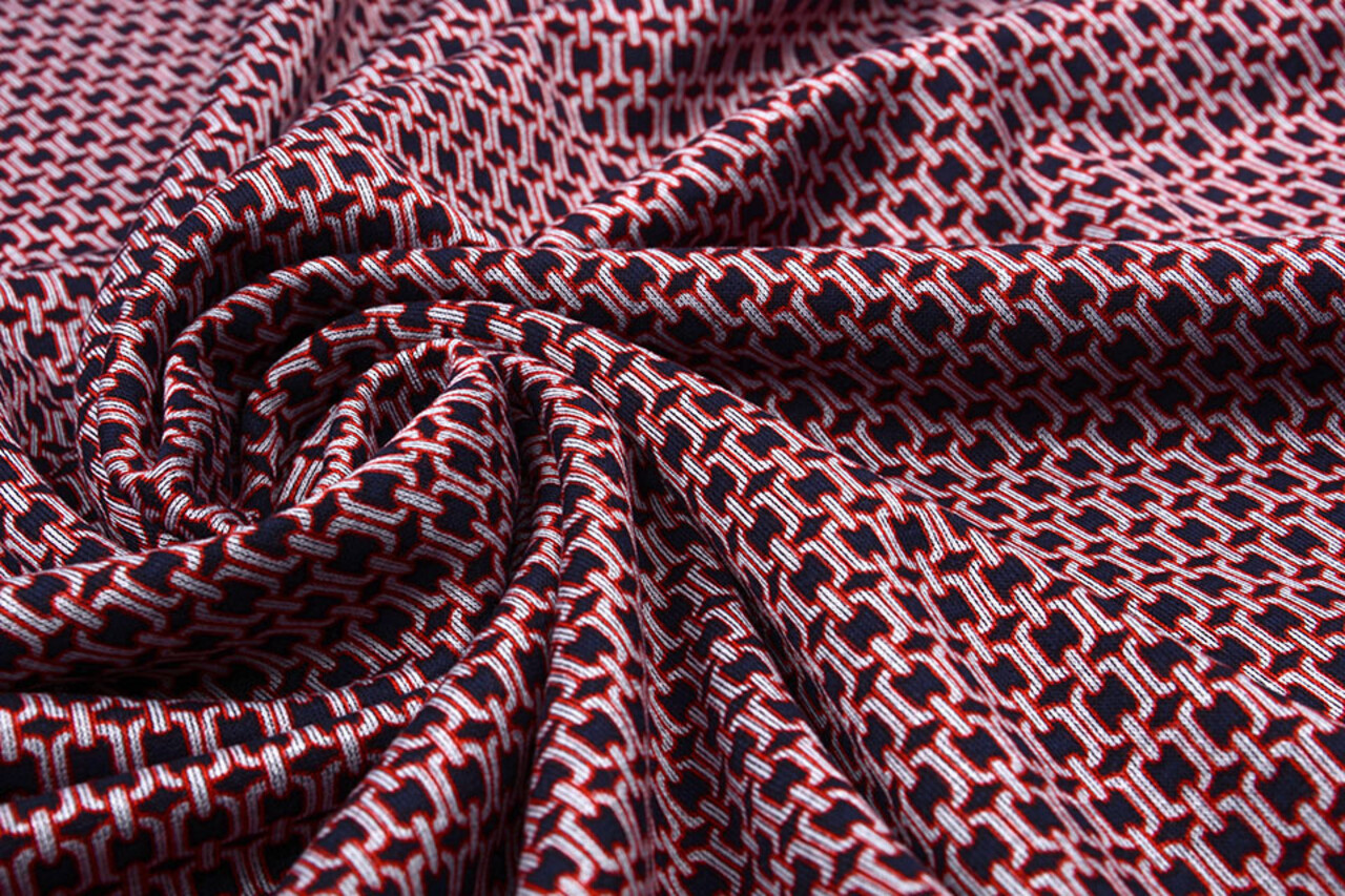 Viscose Punta Di Roma Kleine Schakelketting Marine Rood