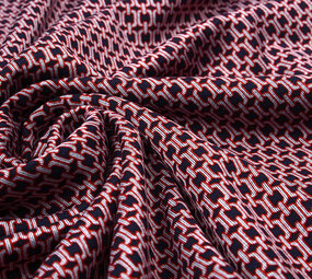 Viscose Punta Di Roma Small Link Chain Navy Red