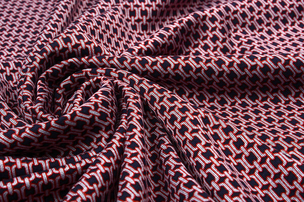 Viscose Punta Di Roma Small Link Chain Navy Red