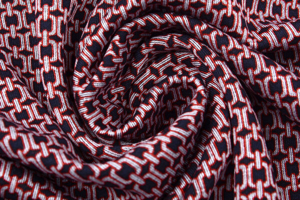 Viscose Punta Di Roma Small Link Chain Navy Red