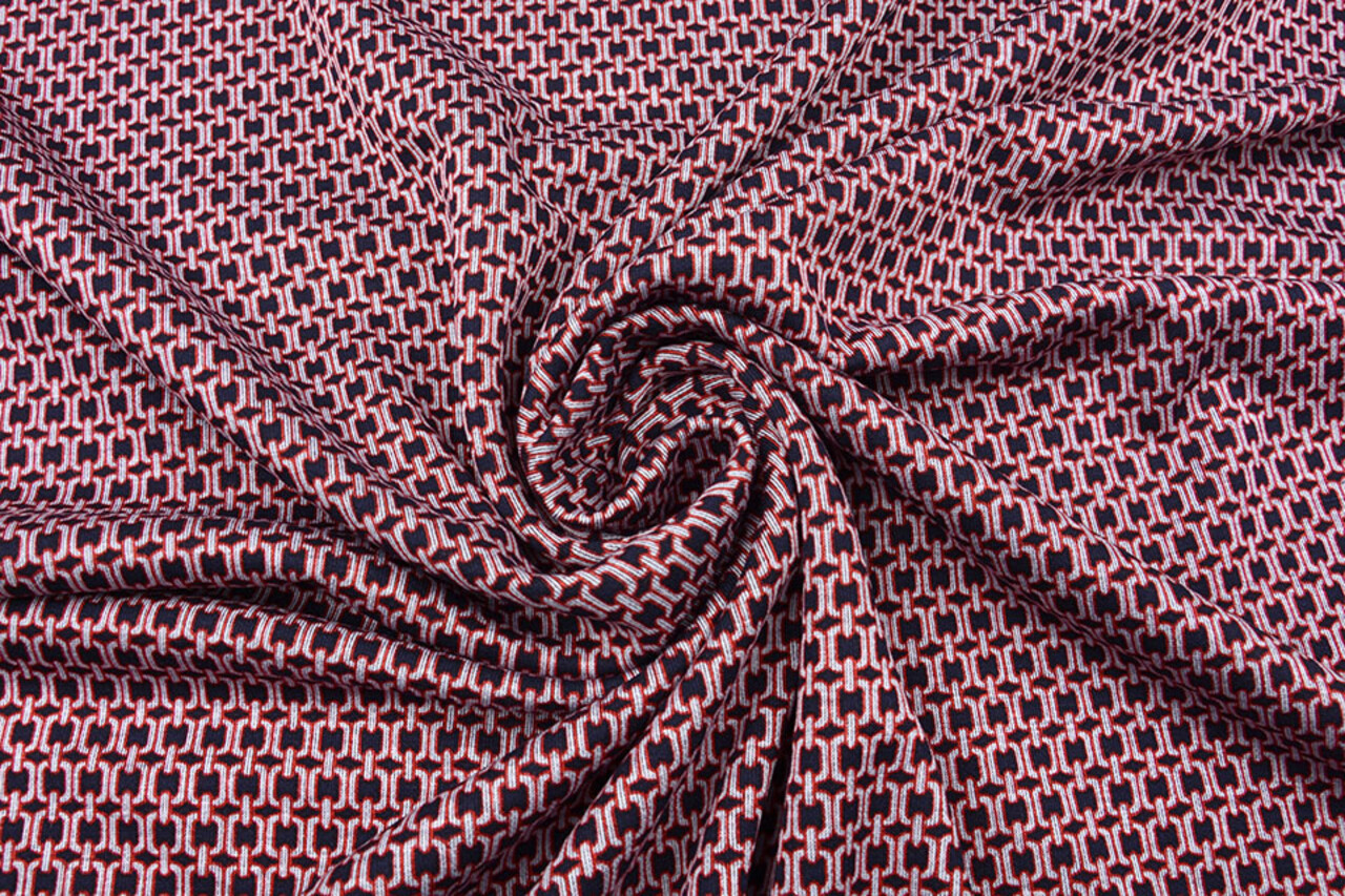 Viscose Punta Di Roma Kleine Schakelketting Marine Rood