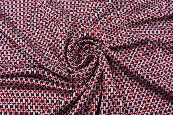 Viscose Punta Di Roma Kleine Schakelketting Marine Rood